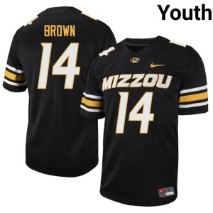 Youth #14 Alumni Mizzou Football Team Black Brett Brown Jerseys 548658-436