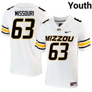 Youth White NCAA #63 Chace Missouri Mizzou Jerseys 683567-609