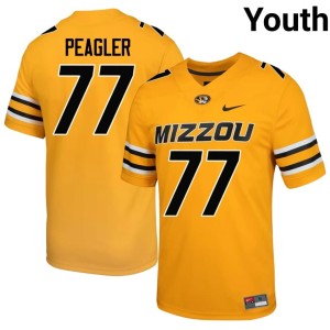 Youth Gold #77 University of Missouri Tigers Curtis Peagler 2026-27 Jerseys 284199-510