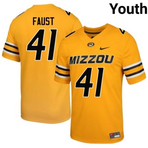 Youth Gold Missouri Tigers #41 Graham Faust Game Jerseys 553458-426