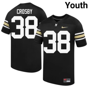 Youth #38 High School 100th Anniversary Henry Crosby Tigers Black Jerseys 661051-527
