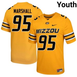 Youth Jalen Marshall Missouri University of Missouri Tigers NCAA Gold #95 Jersey 136485-562