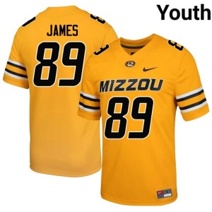 Youth Missouri Tigers #89 Gold Jude James 2026 Jerseys 282403-636