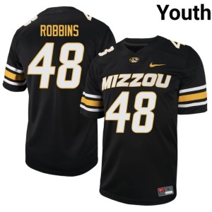 Youth Oliver Robbins Stitched #48 Black Missouri Tigers Jerseys 375900-804