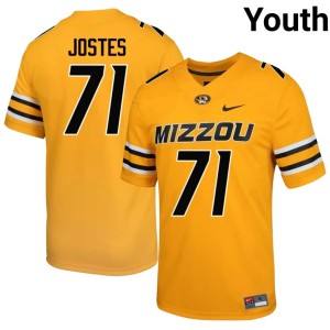 Youth Gold Game #71 Missouri University of Missouri Tigers Ryan Jostes Jerseys 439633-167