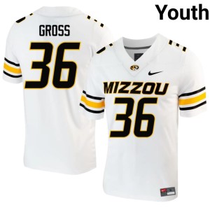 Youth White NCAA Mizzou Football Team Sean Gross #36 Jersey 202855-255