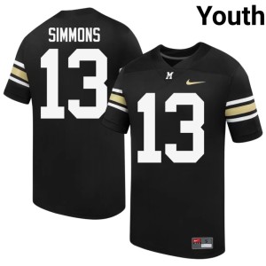 Youth #13 Austin Simmons 100th Anniversary MU Tigers Black Player Jerseys 718606-290