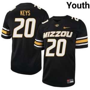 Youth Black Cameron Keys #20 Mizzou Tigers 2026-27 Jerseys 922078-362