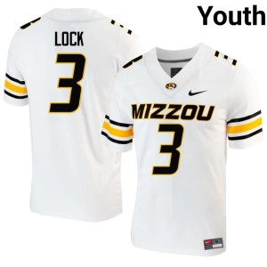 Youth Missouri Replica Drew Lock White #3 Jerseys 970954-931