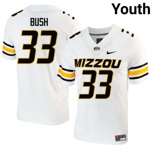 Youth University of Missouri Tigers White JJ Bush NCAA #33 Jerseys 815200-282