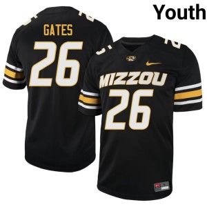 Youth Stitched Jaxson Gates Black #26 Mizzou Tigers Jersey 737781-111