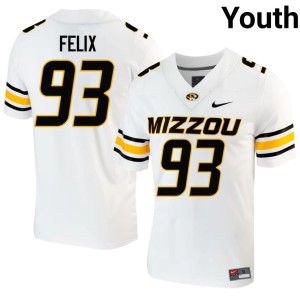 Youth #93 Jocques Felix White Missouri University of Missouri Tigers NCAA Jerseys 243184-454