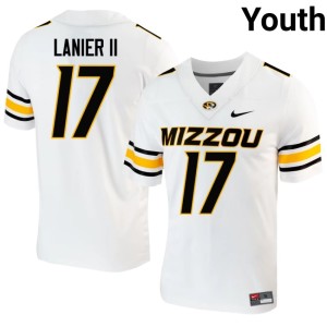 Youth NCAA Kenric Lanier II White #17 Missouri Tigers Jerseys 670735-649
