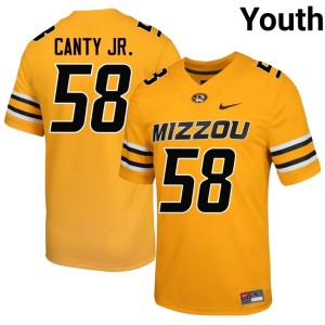 Youth Mizzou Tigers NCAA Gold Khalief Canty Jr. #58 Jerseys 932469-490