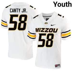 Youth Khalief Canty Jr. Embroidery Mizzou Tigers #58 White Jerseys 333033-350