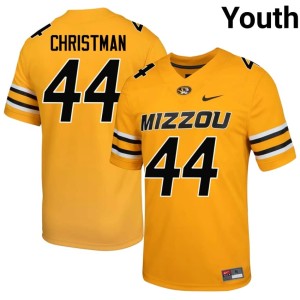 Youth #44 Gold Paul Christman Mizzou University Jersey 651129-317
