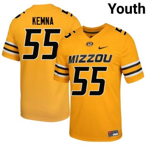 Youth Mizzou Tigers Will Kemna #55 University Gold Jersey 763442-933